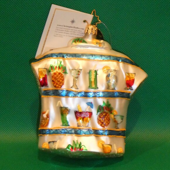 Christopher Radko Blown Glass Hawaiian Shirt Christmas Ornament - Picture 7 of 11